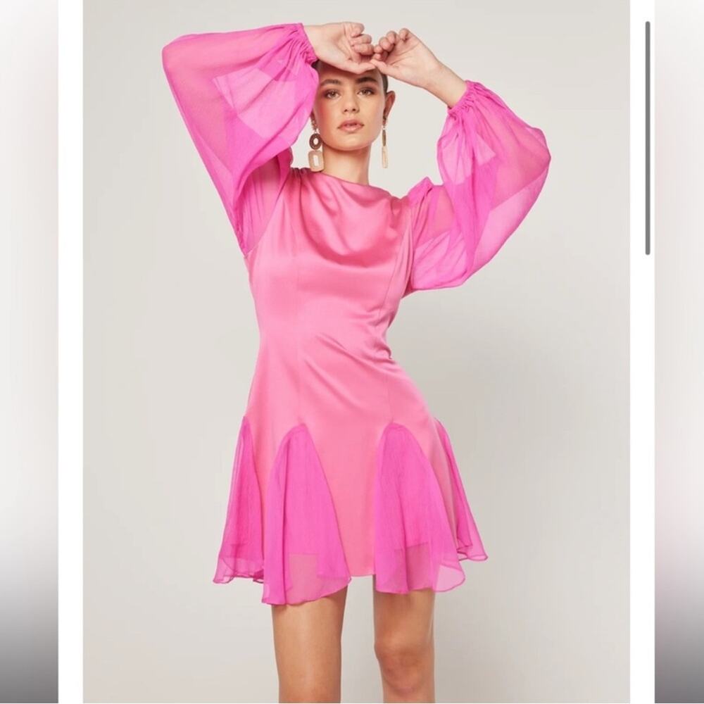 elliatt antiquity pink long sleeve ruffle mini cocktail party dress small NEW - Picture 9 of 12